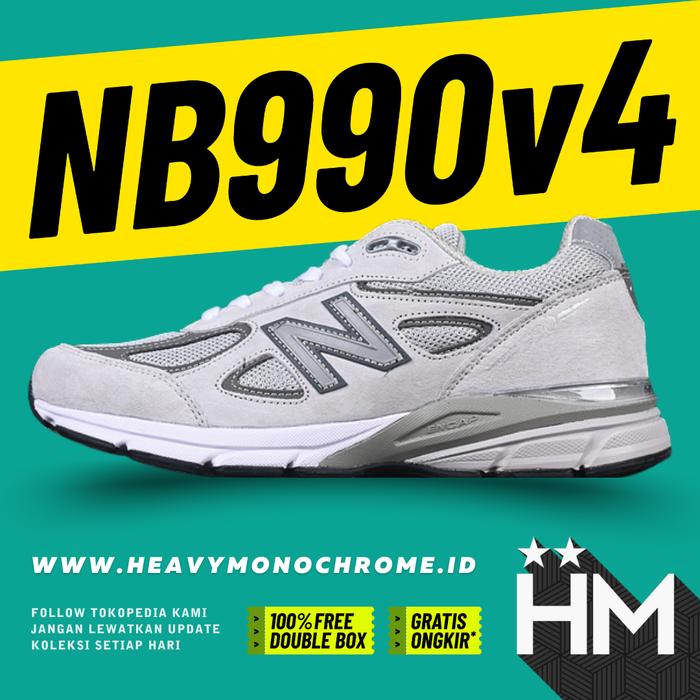 NB Balance 990v4 MiUSA Grey Sneaker M990GL4 (Size 36-45)