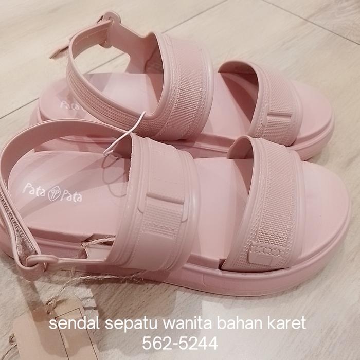 sendal sepatu wanita bahan karet pink bata