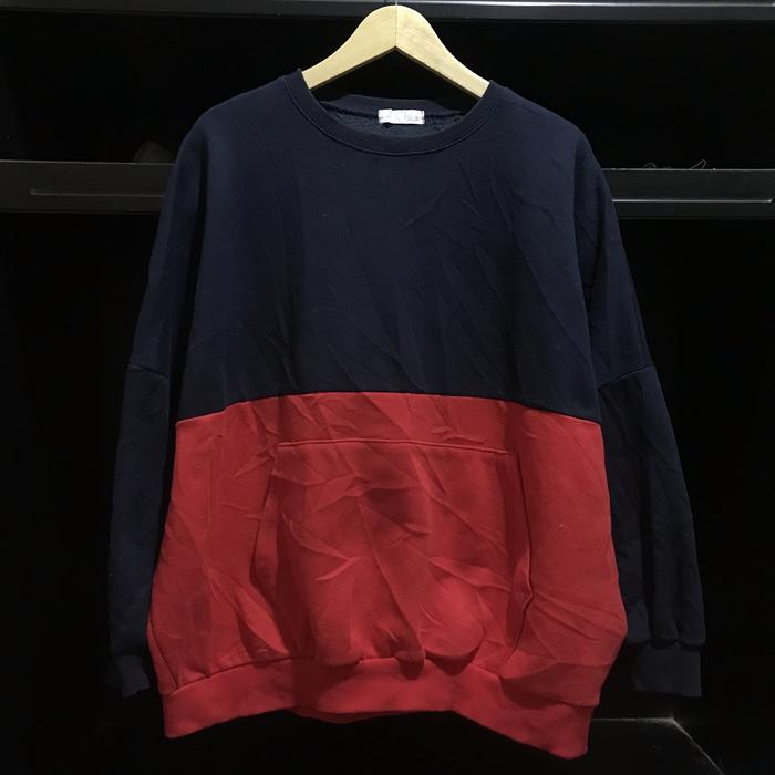 Sweatshirt Crewneck Oversize Wanita 2tone Alkong 2nd
