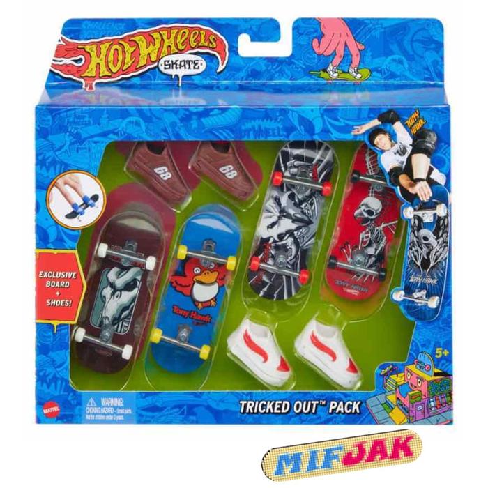 Hot Wheels Skate Tony Hawk Fingerboards & Skate Shoes Multipack Tricked Out Pack HGT84