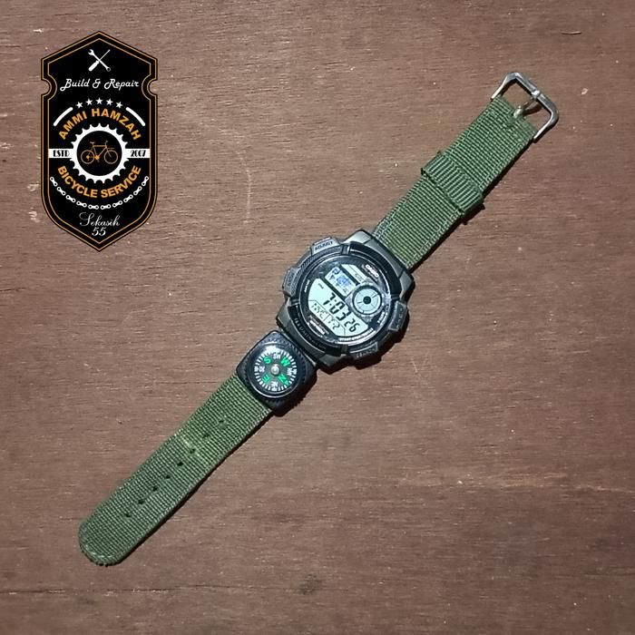 oOo Preloved - Jam Tangan Casio Original Army Strap oOo