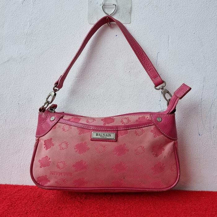 TAS SHOULDER WANITA BALMAIN PARIS SECOND BRANDED IMPORT / TAS TOP HANDLE WANITA PINK