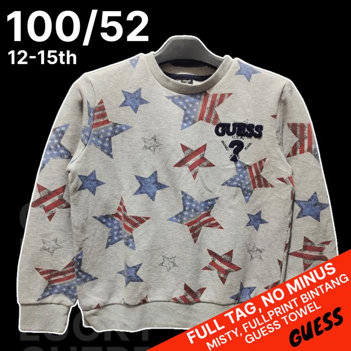 Sweater Anak Guess Fullprint/Crewneck Fullprint Anak Guess, Bekas