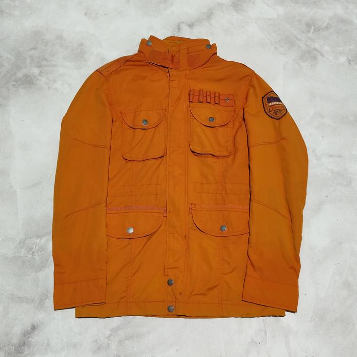 jaket parka pria jack and jill orange bekas
