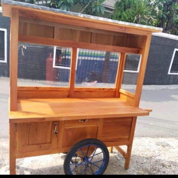 gerobak usaha gorengan,rujak , sate