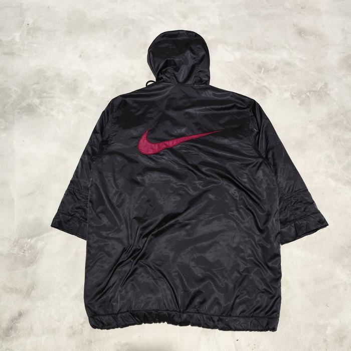 jaket parka nike vtg hitam big swoosh bekas