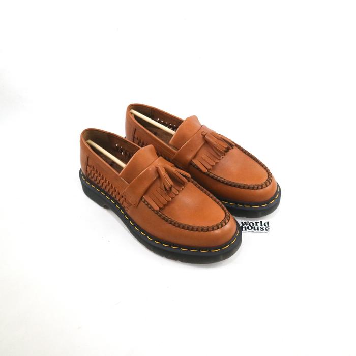 Dr martens Adrian Woven british Tan loafers coklat loafer snaffle Pantofel