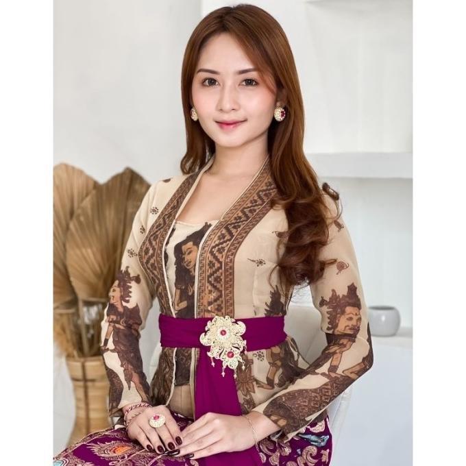 TERBARU Kain Kebaya Sifon Lukis Motif Wayang