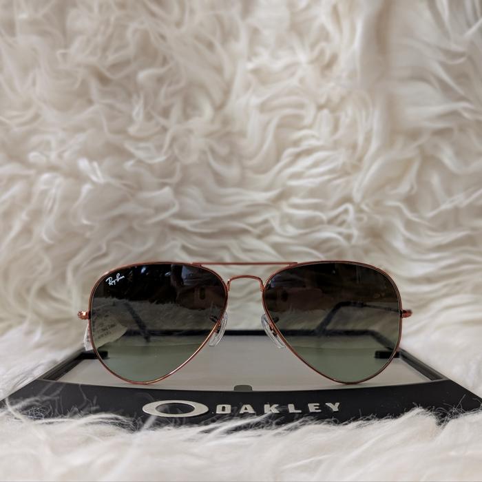 Kacamata Original RayBan Aviator Gradient Shiny Bronze w/Green Shaded RB3025 9002/A6