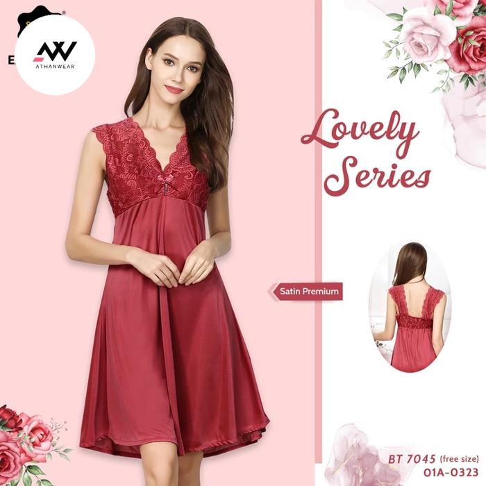 Lingerie Sorex Lacey Lovely Series Baju Tidur Premium Satin Brukat Bunga BT 7045
