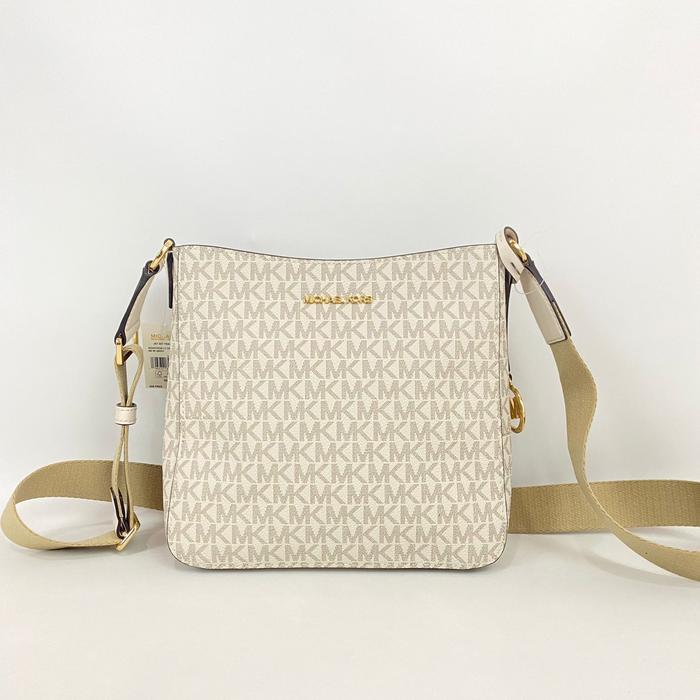 tas wanita mk small ns crossbody light cream multi vj