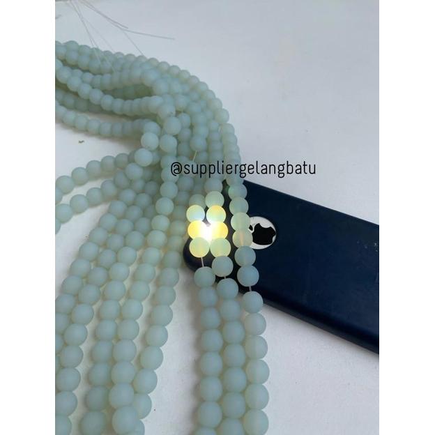 batu 10mm moonstone DOFF opalite akik tembus senter rencengan LANGKA