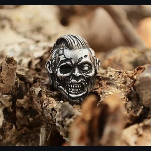 ring skull cincin domba skull ring pewter handmade