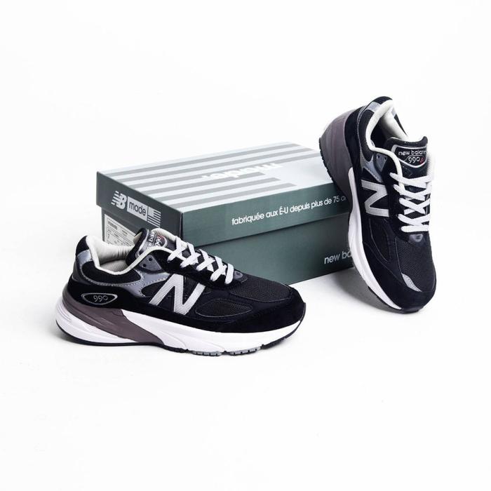 Sepatu NB 990H V6 Black White Grey