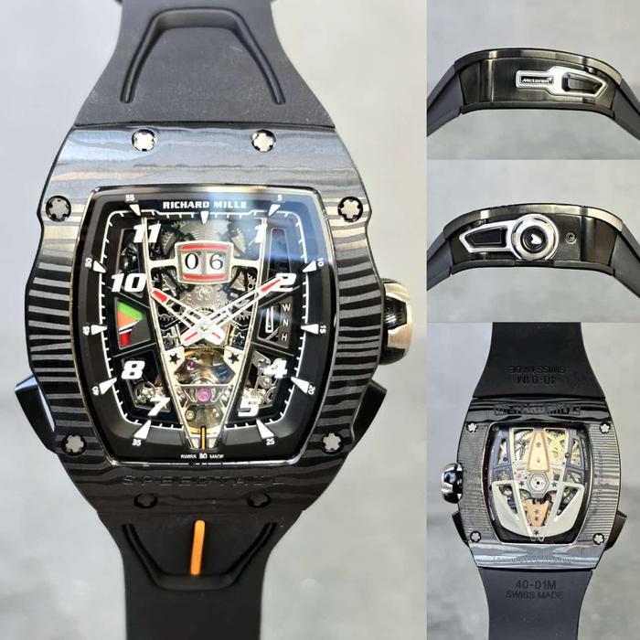 Jam tangan Automatic Swiss RM 40-01 Speedtail Carbon Motif fullset
