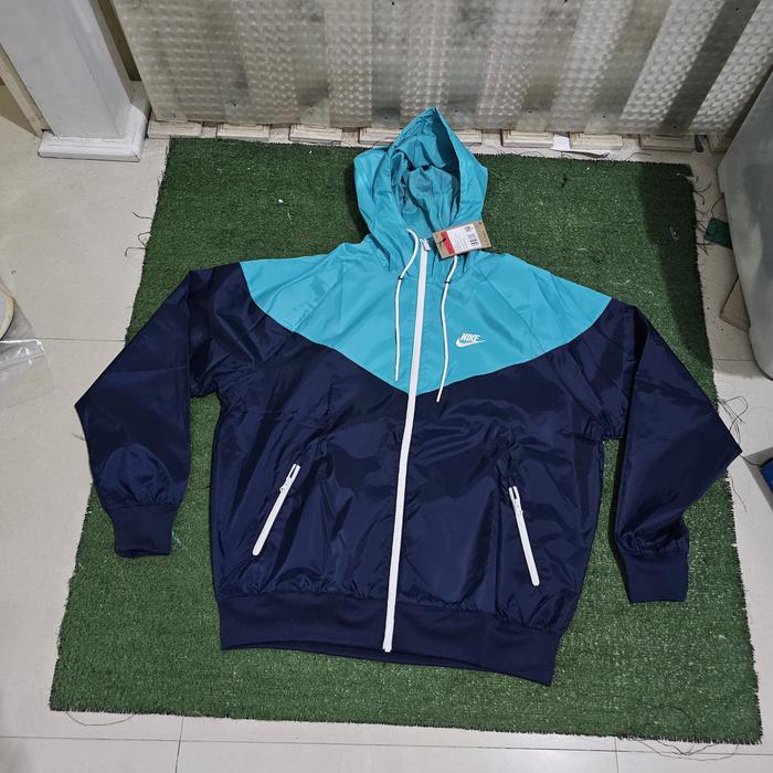 Nike original male windrunner jaket classic navy green bnwt resmi