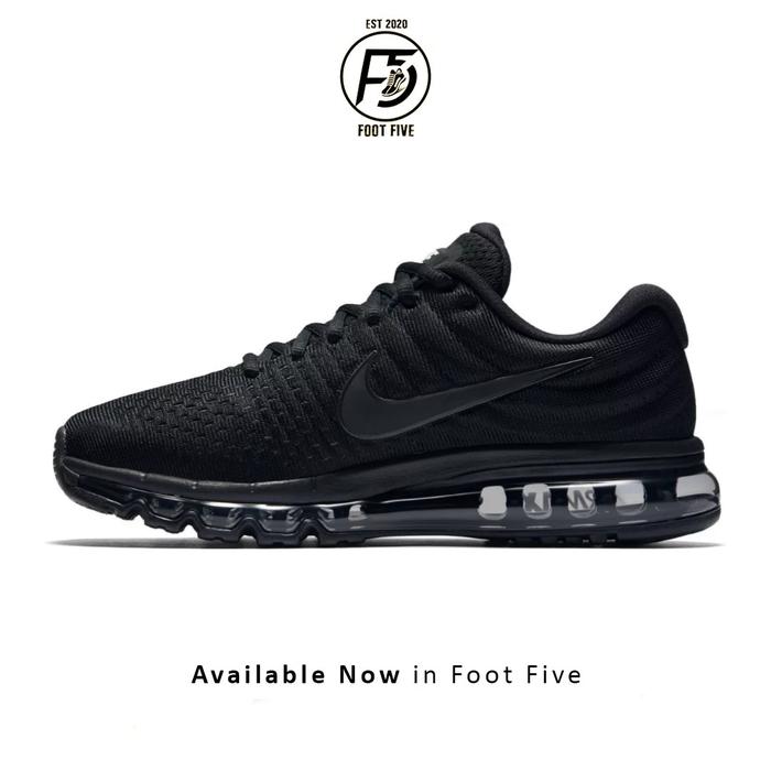 Sepatu Sneakers Pria Nike Air Max 2017 Triple Black Original BNIB