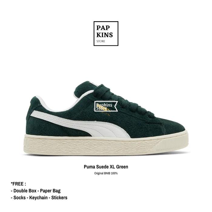 sepatu puma suede xl green white original bnib / sneakers pria