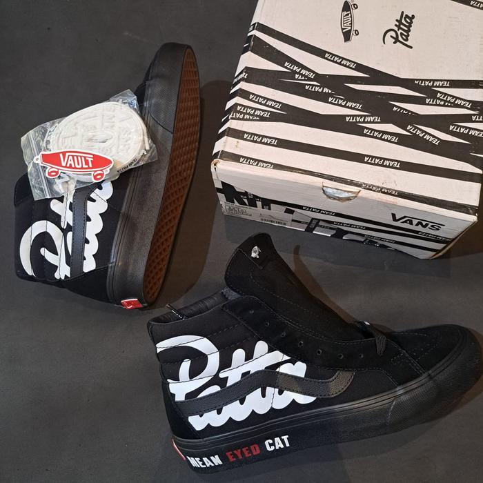 Sepatu Vans Sk8-Hi Reissue x Patta Black Original