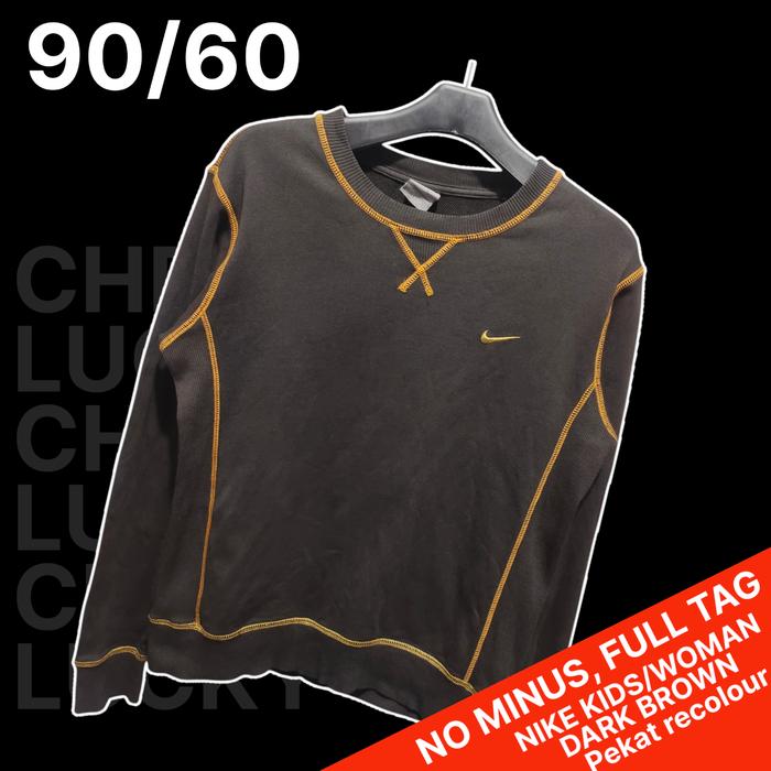 Sweater Nike Coklat Tua Original/Crewneck Nike Dark Brown Ori, Bekas