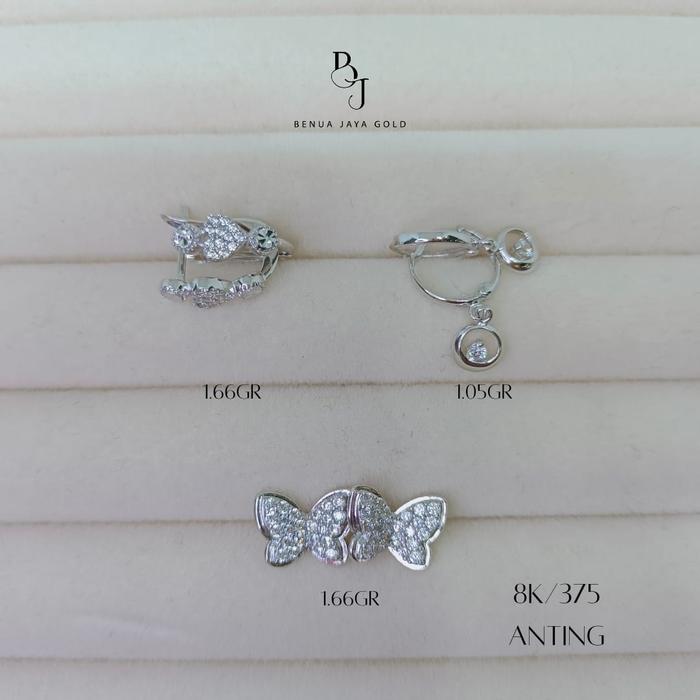 Anting Jepit Giwang Fashion Emas Putih 8K/375
