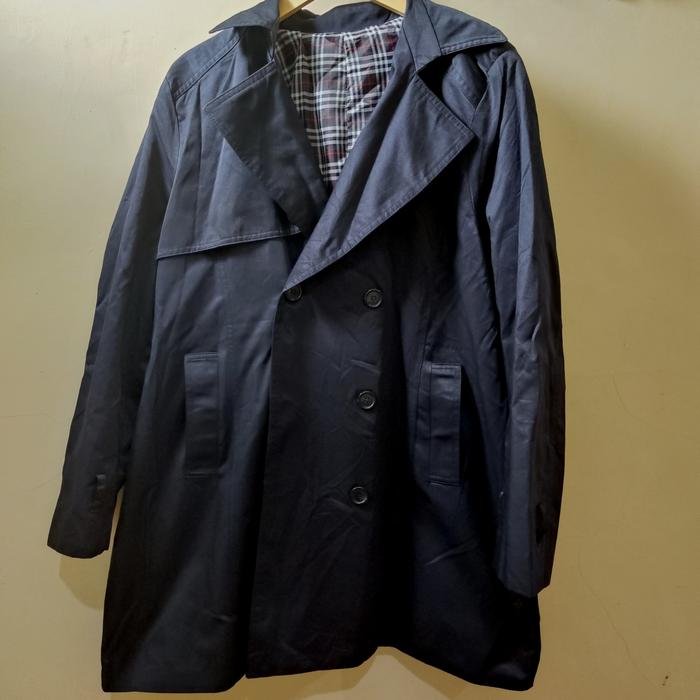 Outer coat korea black navy size 2xl preloved made in korea polyester