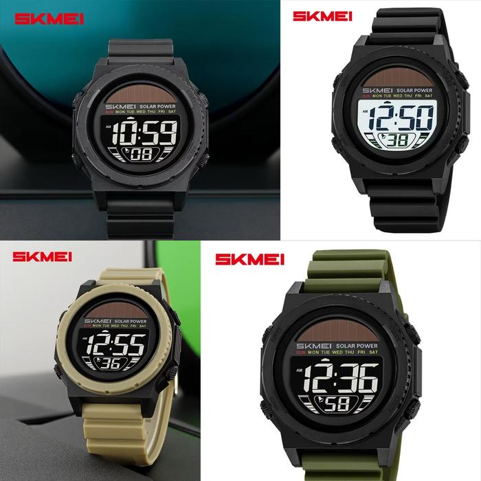 Jam tangan Pria Digital Skmei 2358 Solar Power Waterresist