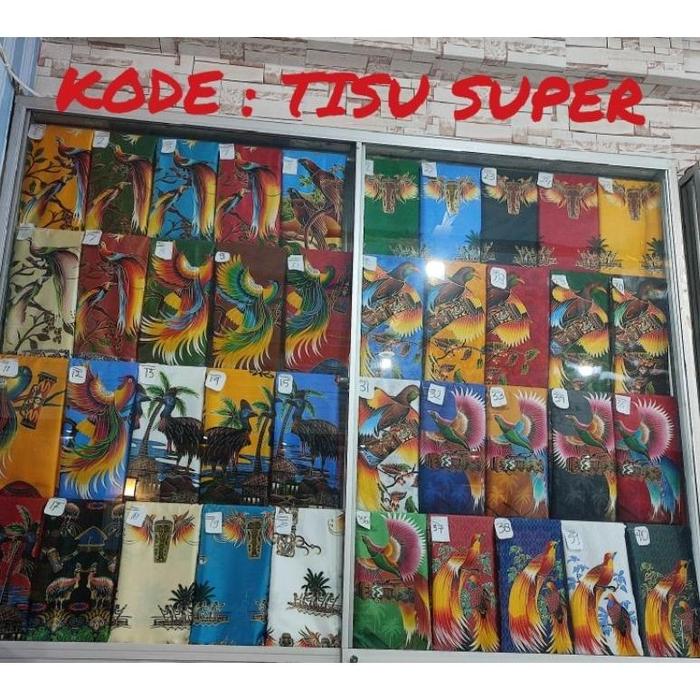 Kain Batik Papua Asli Meteran Motif Corak Bahan Tisu Kode B Lanjutan