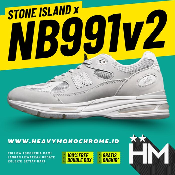 NB Balance 991v2 MiUK x Stone Island Ghost Beige Sand Sneaker U991SE2 (Size 36-46.5)
