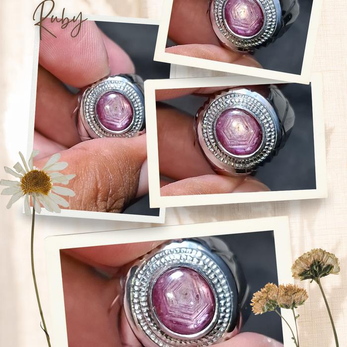 Natural Star Ruby Trapiche 6.30 Ct - Ruby motif serat Fatwa.