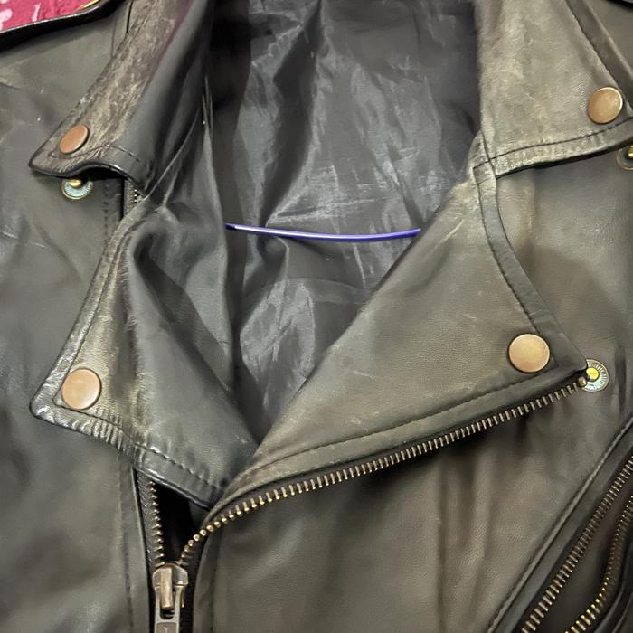 Jaket kulit domba biker ramones second M