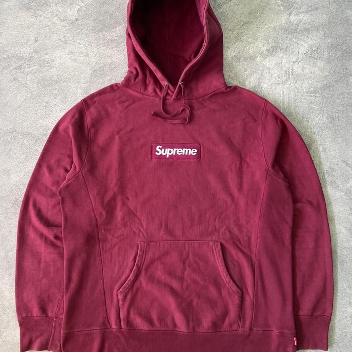 Rare Supreme Box Logo Burgundy AW11 hoodie authentic original