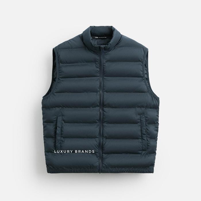 Jaket Rompi Bulu Angsa Z4RA Original Lightweight Vest Jacket Navy
