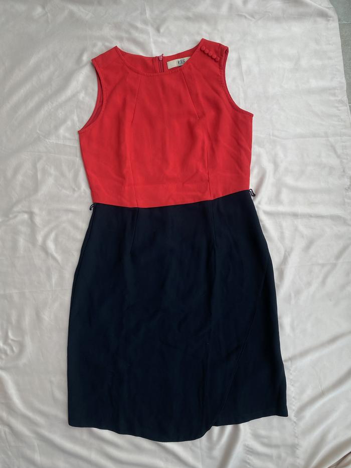Preloved Branded BLF Dress Midi Wanita Hitam Merah Formal Office Wear