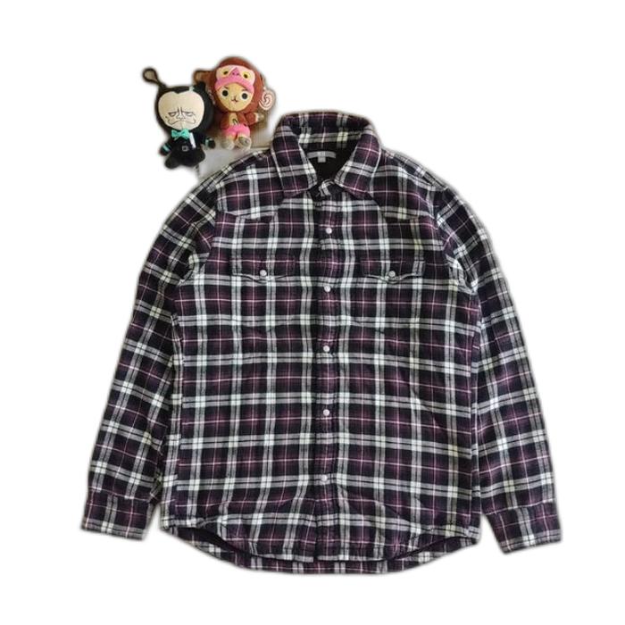 Kemeja Flannel Outer Sherpa Uniqlo