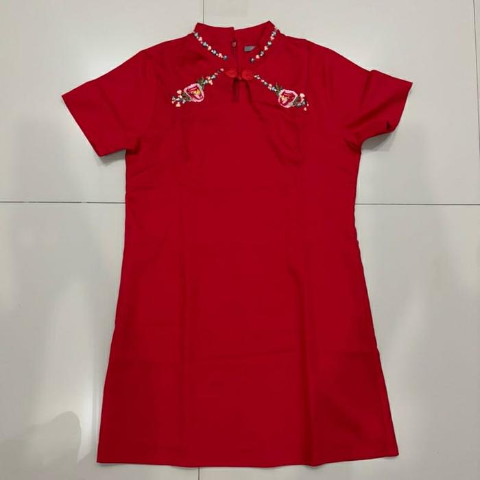 PRELOVED - RED CNY DRESS / Dress Merah Imlek / gaun merah shanghai / chinese party dress sangjit / C