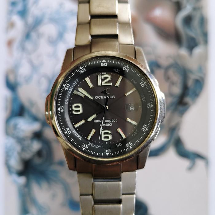 Jam Tangan Analog Pria World Time Casio Oceanus Titanium Base