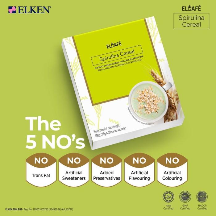 Elken Elcafe Spirulina Cereal OYES (20 Sachets)
