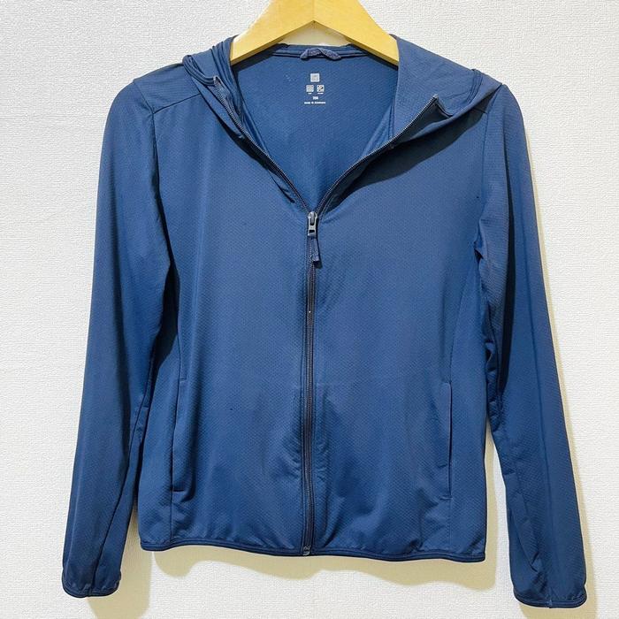 Jaket hoodie airism uniqlo kids size 150 setara S/M navy