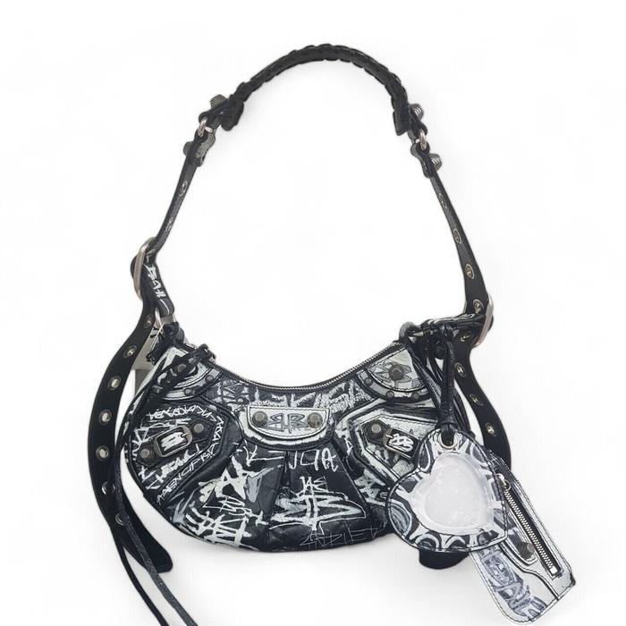 Balenciaga le cagole graffiti xs bag leather slingbag