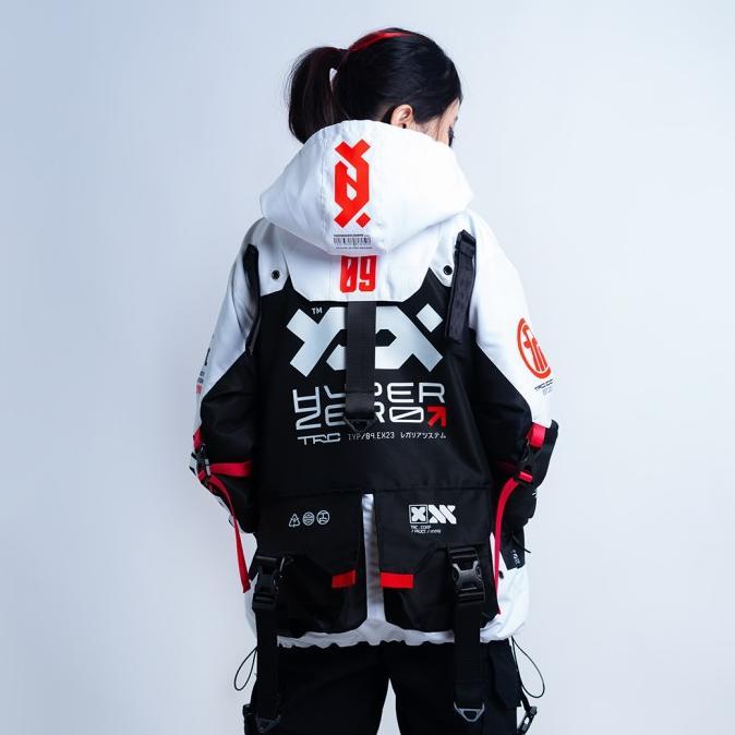 Windproof Jaket Parka Jepang Techwear - HYPER ZERO TECHRECER -WHITE