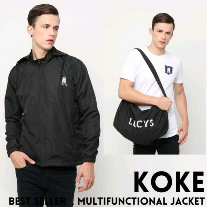 JAKET BISA MENJADI TAS MULTIFUNGSI LUCYS KOKE UNIK PRIA PRAKTIS SIMPLE