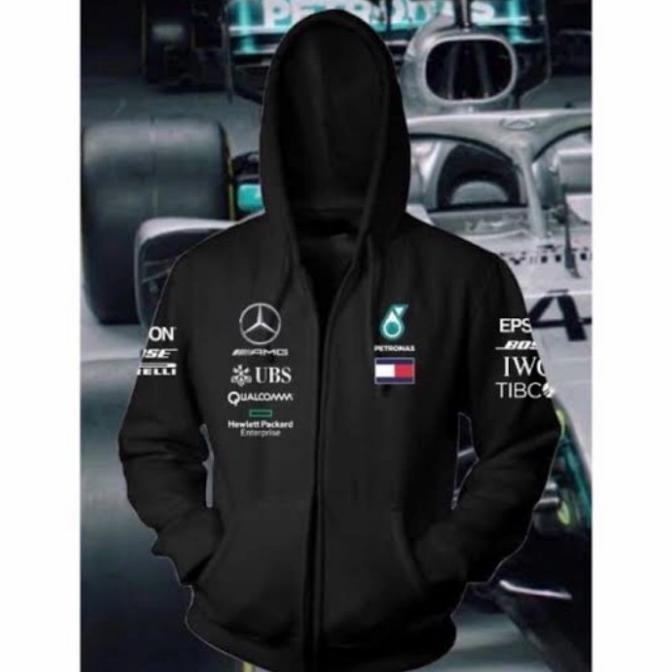 JAKET ZIPPER MERCEDES BENZ PETRONAS FORMULA F1 PREMIUM QUALlTY