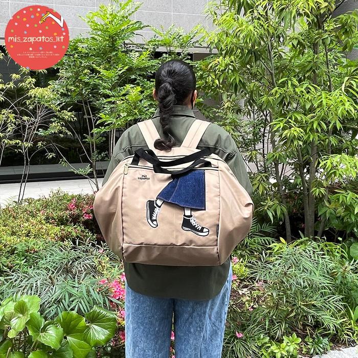 Tas Mis Zapatos B-7387 tas minggat ransel 3 ways warna hitam tas fitness shopping bag besar