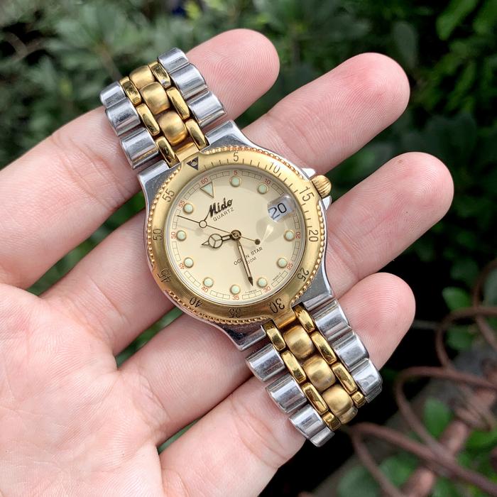 RARE ! MULUS ! jam tangan mido 8293 diver ocean star quartz vintage watch jadul antik retro eta 955 