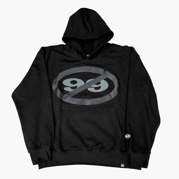 "ANTI CLVR" OVERSIZED BLACK HOODIE 99CLOVER