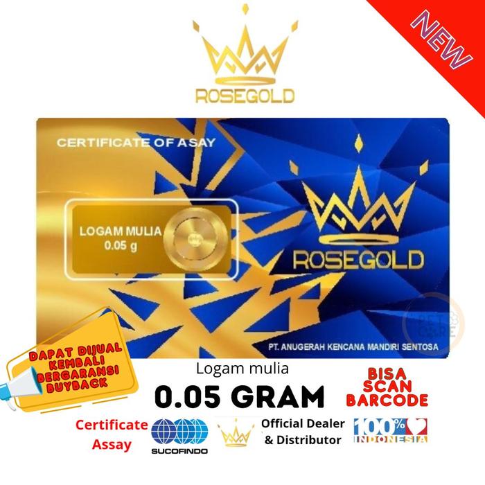 ROSE GOLD EMAS MINI 0.05 GRAM LOGAM MULIA