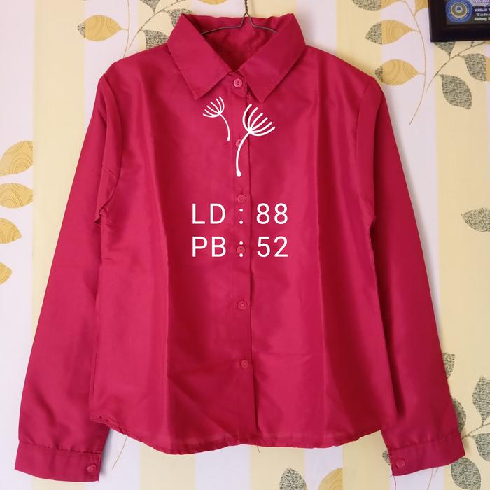 Thrift kemeja wanita crop merah