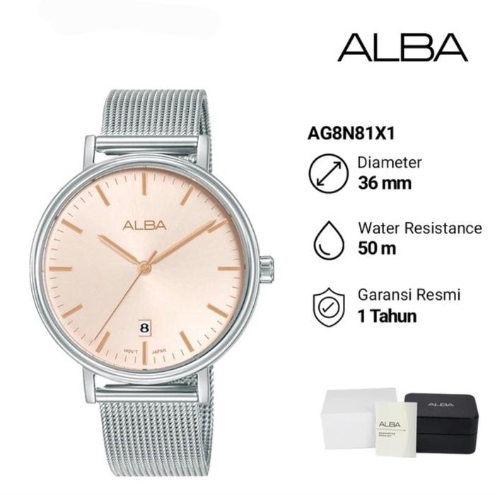 Jam Tangan Wanita Alba AG8N81X1 Original Garansi Resmi