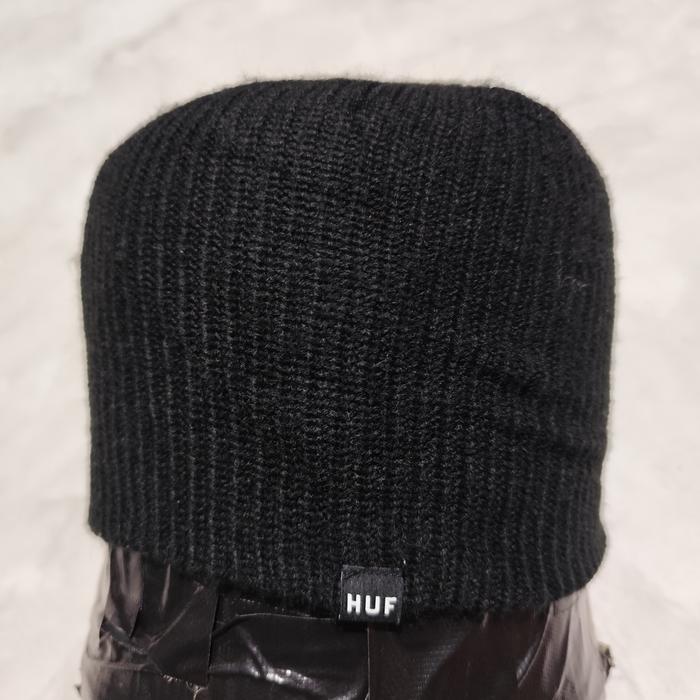topi beani kupluk rajut huf hitam bekas